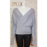 Átlapolt csillámos felső