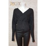 Átlapolt csillámos felső