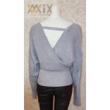 Átlapolt csillámos felső