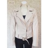 Műbőr galléros rövid kabát