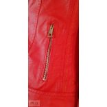 Műbőr álló galléros rövid kabát