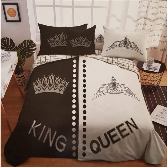 Mr & Mrs fekete-fehér King-Queen - Ágynemű Kétszemélyes