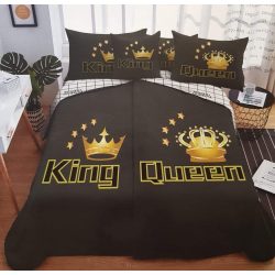   Mr & Mrs fekete arany King-Queen - Páros ágynemű Kétszemélyes