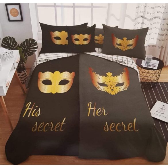 Mr & Mrs fekete arany Secret - Páros ágynemű Kétszemélyes