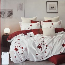 Bordó csillagos fehér ágynemű 3 részes