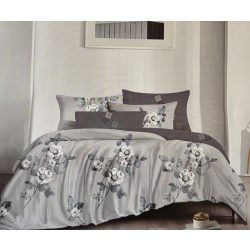 Szürke virágos ágynemű 3 részes