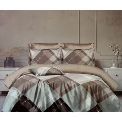 Színes diszített kockás ágynemű 3 részes