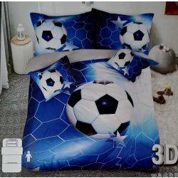 Kék focilabda háló mintás ágynemű 3 részes