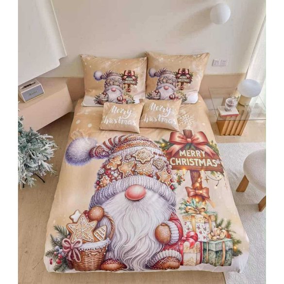 Karácsonyi bézs manó - Ágynemű 3 részes