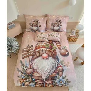 Karácsonyi bézs manó - Ágynemű 3 részes