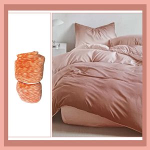 Narancs ombre agynemű és narancs cirmos pléd csomag