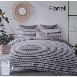 FLANELL szürke csíkos - Ágynemű 3 részes