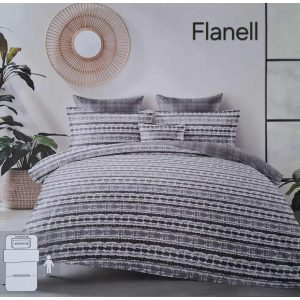 FLANELL szürke csíkos - Ágynemű 3 részes