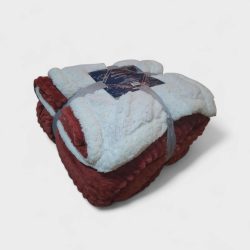 Ágytakaró pléd bordó-fehér 